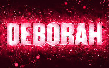 Happy Birtay Deborah, , pink neon lights, Deborah name, creative, Deborah Happy Birtay, Deborah Birtay, popular american female names, with Deborah name, Deborah HD wallpaper