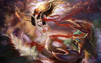 Fantasy girl, magic, fantasy, fire, woman HD wallpaper
