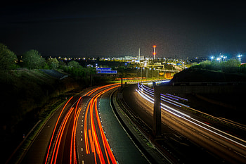 city night, road HD wallpaper