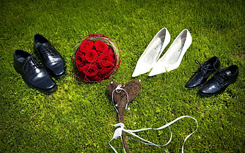 Love, Bouquet, Heart, Boots, Shoes HD wallpaper