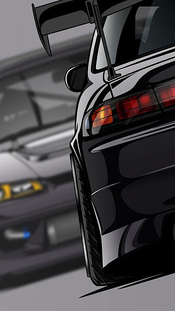 Nisan SX200, racing, sportscar, car, black, drawing HD phone wallpaper