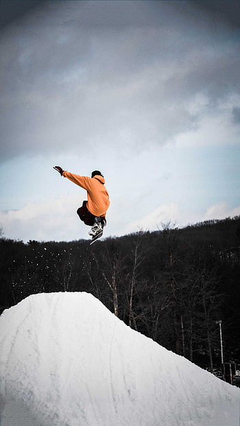 Snowboarding aesthetic, Mountain adventure backdrop, Snowboarding style, Stunning visuals HD phone wallpaper
