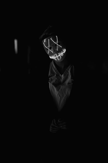 Dark, Silhouette, Bw, Chb, Mask HD phone wallpaper
