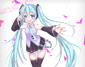 Hatsune Miku, Aqua Hair, Anime, Vocaloid, Aqua Eyes, Long Hair, Skirt HD wallpaper
