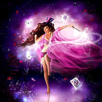 PURPLE, PINK MAGIC, purple, pink, magic, fantasy, wizard HD wallpaper