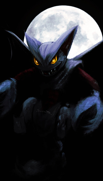 Anime, Pokemon, black, full moon, black anime HD phone wallpaper