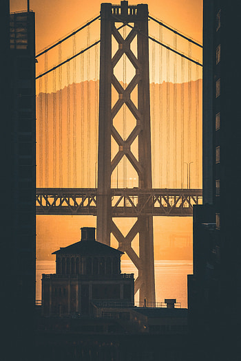 Cities, Architecture, Twilight, Building, Dark, Dusk, Bridge HD phone wallpaper