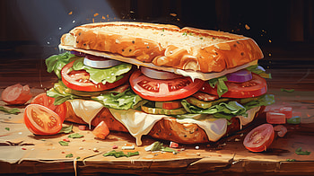 Delicious Panini, panini, sandwich, vegetable, tomato, lettuce HD wallpaper