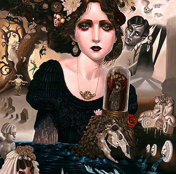 Black lady, lady, black, fantasy, dark HD wallpaper