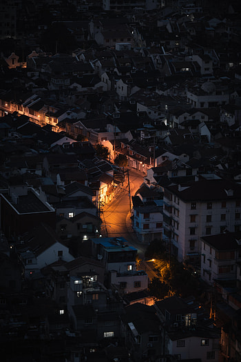Cities, Night, City, Building, View From Above, Shine, Light, Road HD phone wallpaper