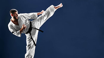 Karate , Martial arts , Dynamic poses, Black belt HD wallpaper