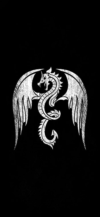 Dragon, amazing, symbol, art, black, dark, logo, Dragon_ HD phone wallpaper