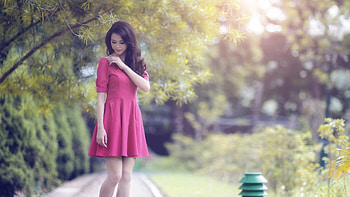 Beautiful Girl, pink dress, celebrity, beautiful, girl, models, people, dress HD wallpaper