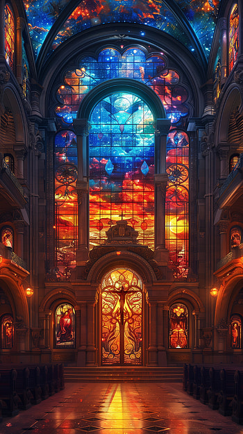Enchanting Chapel Stained Glass HD phone wallpaper