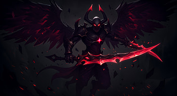 Aatrox: Dark Wings Ultra, Aatrox (League of Legends), Dark Fantasy, warrior, demon, sword HD wallpaper