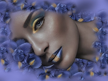 Orchids, colorful, Woman, face, look, beauty, female HD wallpaper