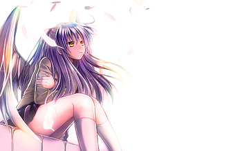 angel beats, wings, feather, anime, kanade HD wallpaper