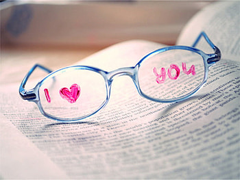 I U, sweet, glasses, book, i love you HD wallpaper