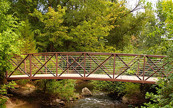 Nature, Trees, Forest, Bridge, Creek, Brook, Iron HD wallpaper