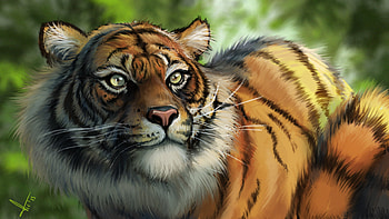 Tiger Digital Artwork, tiger, digital-art, artwork, deviantart, artist HD wallpaper