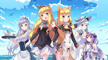 Anime girls, blonde, beautiful, azur lane HD wallpaper