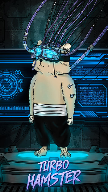 Synchronize - 1, art, futuristic, music, hamster, cyberpunk, retro, synthwave, 80s, scifi HD phone wallpaper