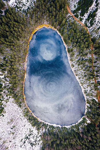 Winter, Nature, Ice, View From Above, Lake, Frost HD phone wallpaper