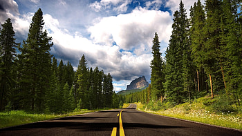 Landscape, Trees, Roads, Clouds HD wallpaper