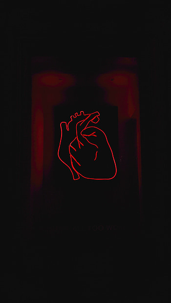 Art, Dark, Neon, Heart HD phone wallpaper
