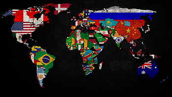 World flags, Map HD wallpaper