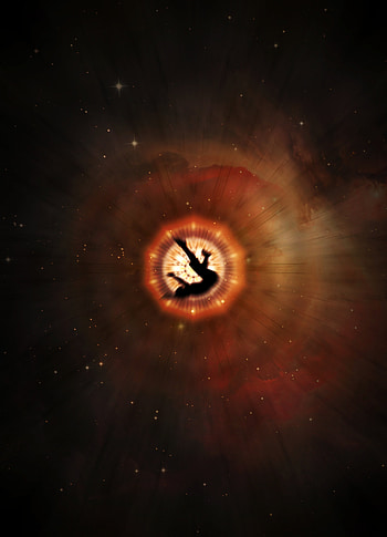 Universe, Infinity, Silhouette, Miscellanea, Miscellaneous, Fall, Rotation HD phone wallpaper