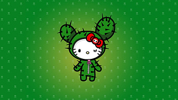Hello Kitty In Green Background Hello Kitty HD wallpaper