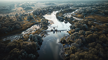 A-10C Dawn Patrol Over River — Quad HD wallpaper