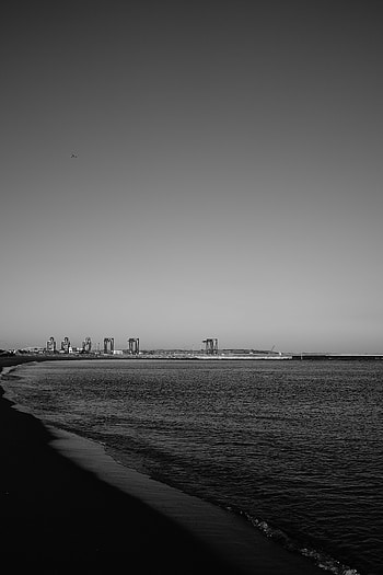 Nature, Sea, Beach, Building, Coast, Bw, Chb HD phone wallpaper