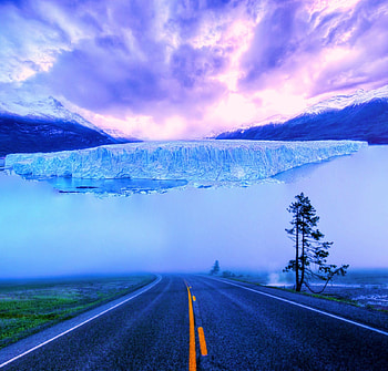 road & sky, road, sky, nature, ice HD wallpaper