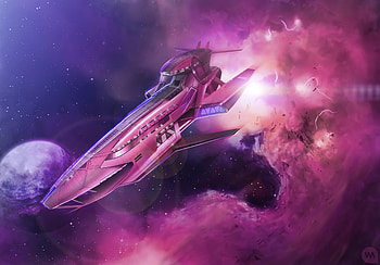 High Speed Cruiser Omegon , spaceship, artist, artwork, digital-art, deviantart HD wallpaper
