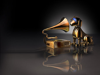 His Master's Voice Redux, music, rca, dogs, phonographs, ads HD wallpaper