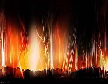 Summer Heat, summer, buildings, city, heat, light beams HD wallpaper