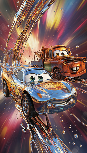 Cars (Pixar), race car, cartoon HD phone wallpaper