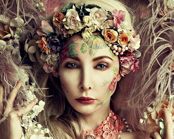 Beauty, agnieszka lorek, pink, model, flower, girl, au contraire, woman HD wallpaper