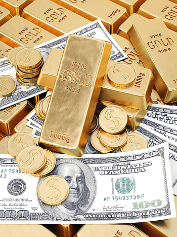 Paper money, Gold Coins HD phone wallpaper