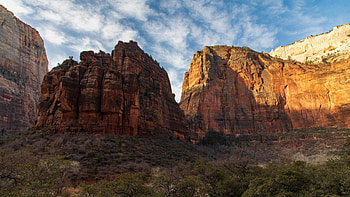 The majesty of Zion National Park, clouds, USA, sky, rocks, Utah, mountains HD wallpaper