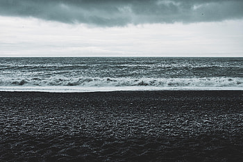 Nature, Sea, Beach, Horizon, Dark HD wallpaper