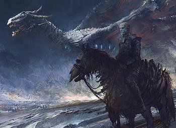 White Walker And Dragon, white-walkers, dragon, game-of-thrones, tv-shows, artist, digital-art, artwork, artstation HD wallpaper