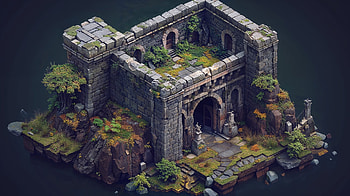 Isometric Medieval Ruins, isometric, abandoned, medieval HD wallpaper