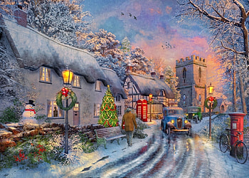old england, winter, cars, house, england HD wallpaper