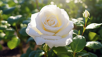White Rose - Dew-Kissed Floral Elegance, white rose, nature, rose HD wallpaper