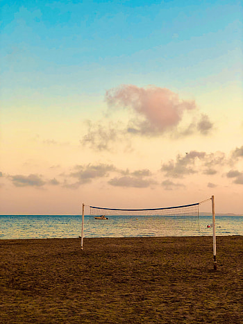 Nature, Sea, Beach, Horizon, Volleyball, Volleyball Net HD phone wallpaper