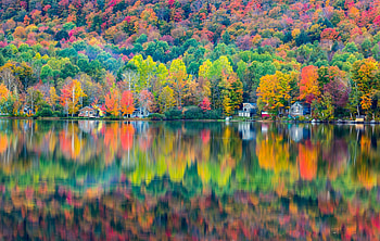 Landscape, shadow, trees, autumn, forest, lake HD wallpaper