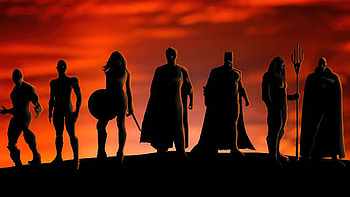 Justice League Heroes Silhouette , justice-league, 2021-movies, movies, wonder-woman, batman, superman, aquaman, cyborg, flash HD wallpaper